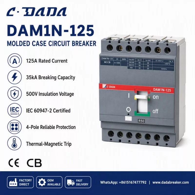 Tabbatar da Mutuncin Rarraba Rarraba: Maganin C·DADA DAM1N-125 MCCB