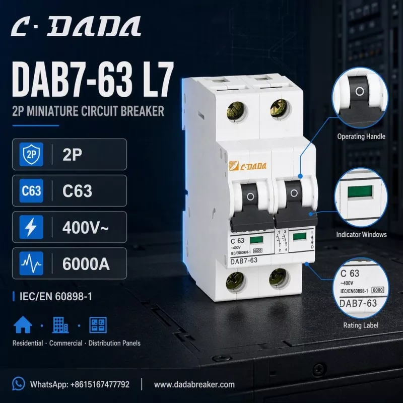 DAB7-63 L7 2P MCB - Bayyananne, Karamin Kariya don Rukunin Rarraba